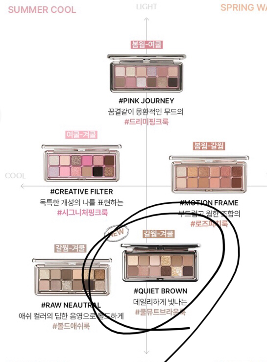3ce 뉴 테이크 아이섀도우 팔레트 쿨뉴트브라운 이미지