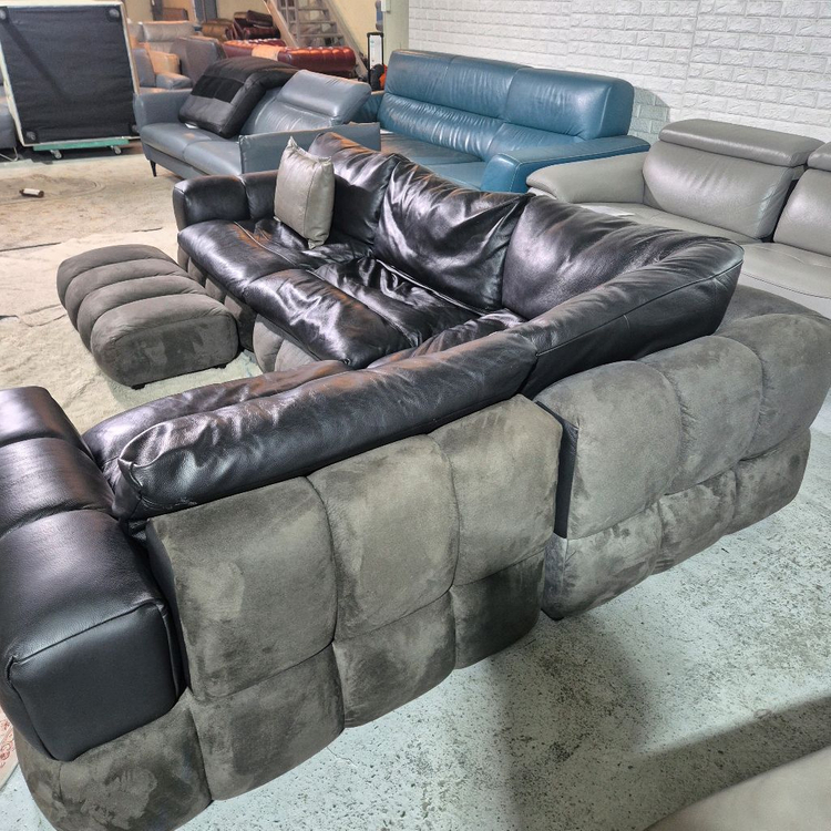 체리쉬 마에스트로 이태리 천연 통가죽 코너형 소파쇼파+스툴 이미지