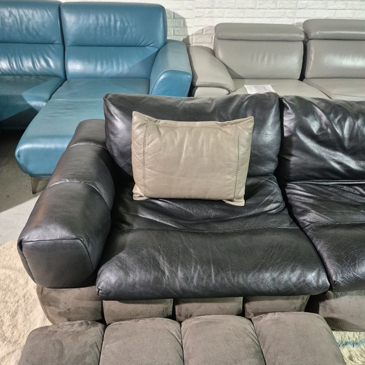 체리쉬 마에스트로 이태리 천연 통가죽 코너형 소파쇼파+스툴 이미지