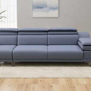 이태리 천연가죽 일자형 4인 소파(헤드레스트기능)(제작 새상품) 이미지