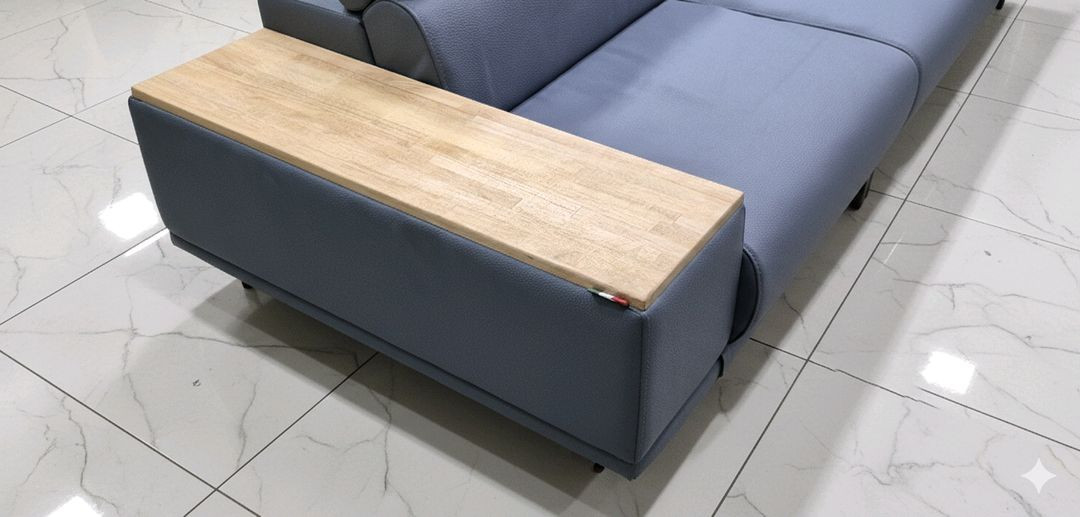 이태리 천연가죽 일자형 4인 소파(헤드레스트기능)(제작 새상품) 이미지