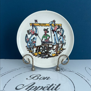 네덜란드 빈티지/ 로얄 구데바겐 청어 먹는 사람들 장식 접시 이미지