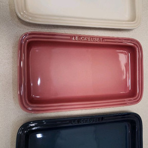 르쿠르제 직사각접시 3pcs 머랭, 로즈쿼츠, 아가베 일괄 판매 이미지