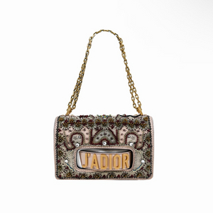 크리스찬 디올 여성 자디올 디오라마 비즈 자수 레더 체인 플랩 숄더백 이미지
