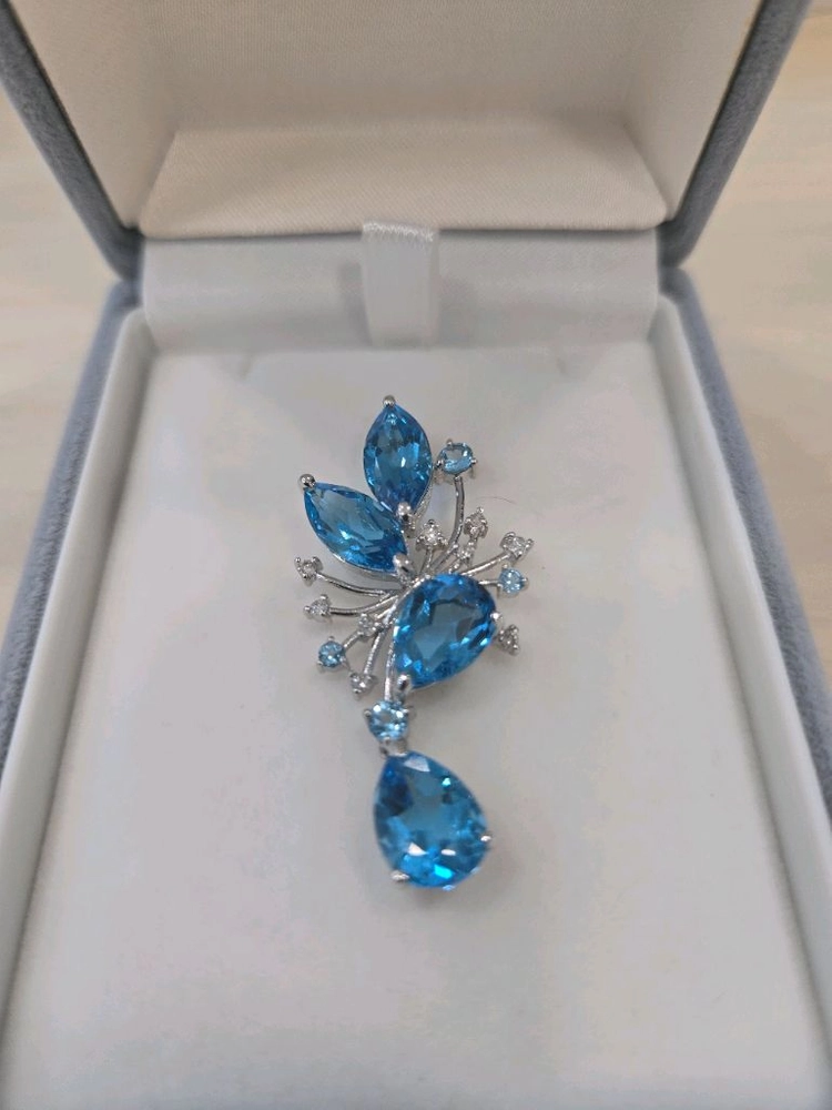 14k 화골 블루 토파즈 펜던트 이미지