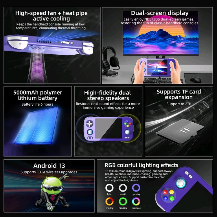 레트로 휴대용 게임기 RG 476H 세트 이미지