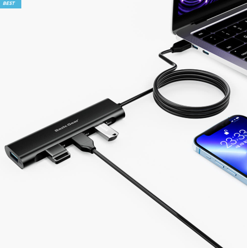 베이직기어 4포트 무전원 1.4m USB 3.0 허브 미개봉 새상품 판매합니다. 이미지
