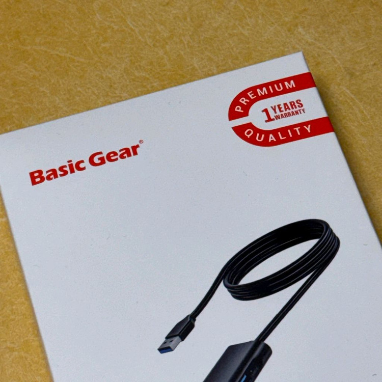 베이직기어 4포트 무전원 1.4m USB 3.0 허브 미개봉 새상품 판매합니다. 이미지