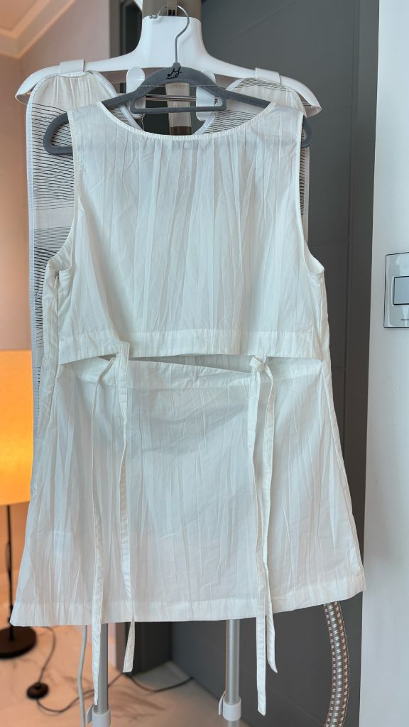 르 le 바스락 뷔스티에, 셔링 베이지 조거 팬츠 이미지