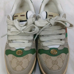 [새상품급 남여공용] 구찌 스크리너 레더. 화이트 스니커즈 신발 38사이즈 루이비통 샤넬 펜디 프라다 에르메스 디올 이미지
