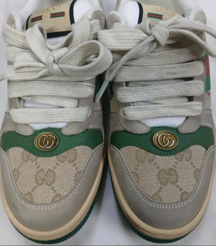 [새상품급 남여공용] 구찌 스크리너 레더. 화이트 스니커즈 신발 38사이즈 루이비통 샤넬 펜디 프라다 에르메스 디올 이미지