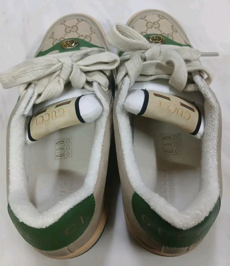 [새상품급 남여공용] 구찌 스크리너 레더. 화이트 스니커즈 신발 38사이즈 루이비통 샤넬 펜디 프라다 에르메스 디올 이미지