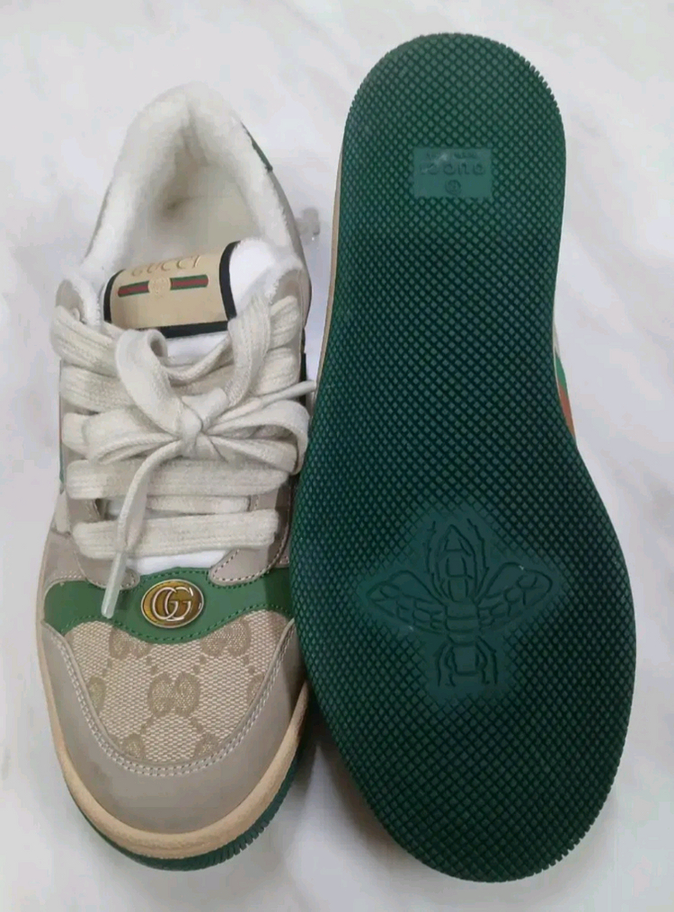 [새상품급 남여공용] 구찌 스크리너 레더. 화이트 스니커즈 신발 38사이즈 루이비통 샤넬 펜디 프라다 에르메스 디올 이미지