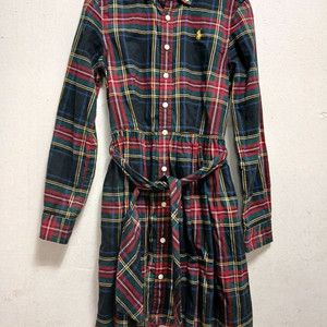 폴로 키즈 여아 체크 벨티드 원피스 사이즈 10 이미지