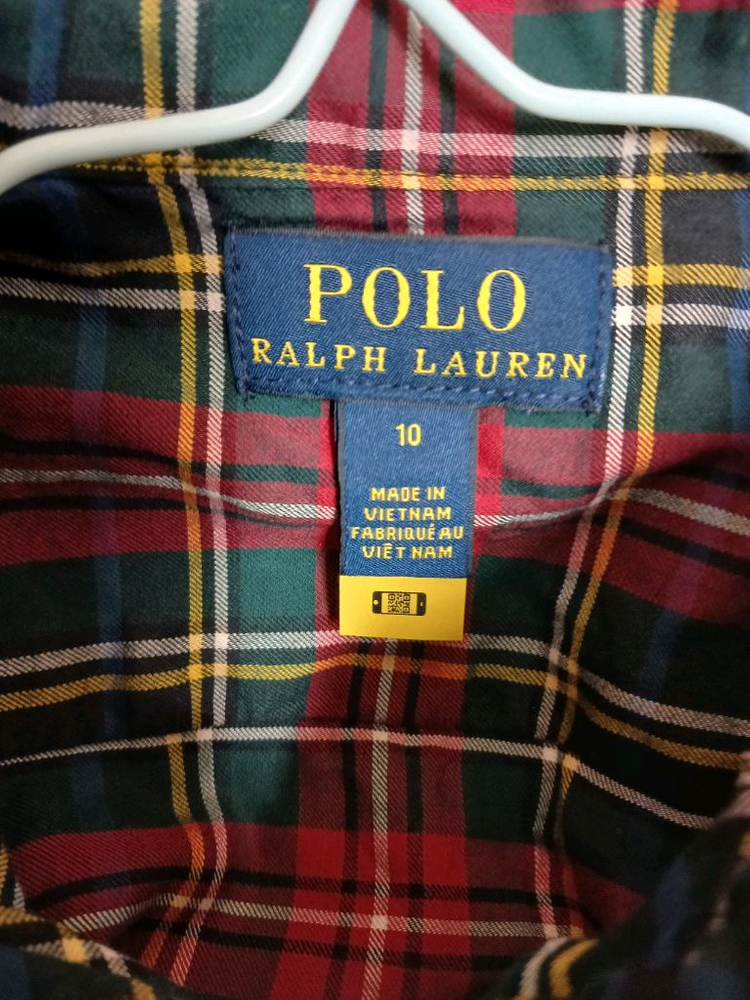 폴로 키즈 여아 체크 벨티드 원피스 사이즈 10 이미지