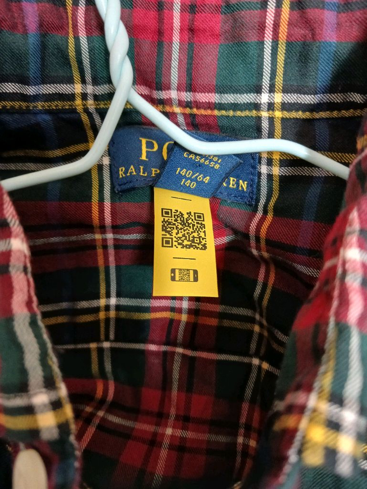 폴로 키즈 여아 체크 벨티드 원피스 사이즈 10 이미지