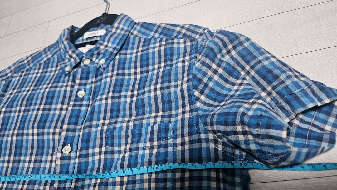 [S]H&M-체크 반팔남방 (블루) 이미지