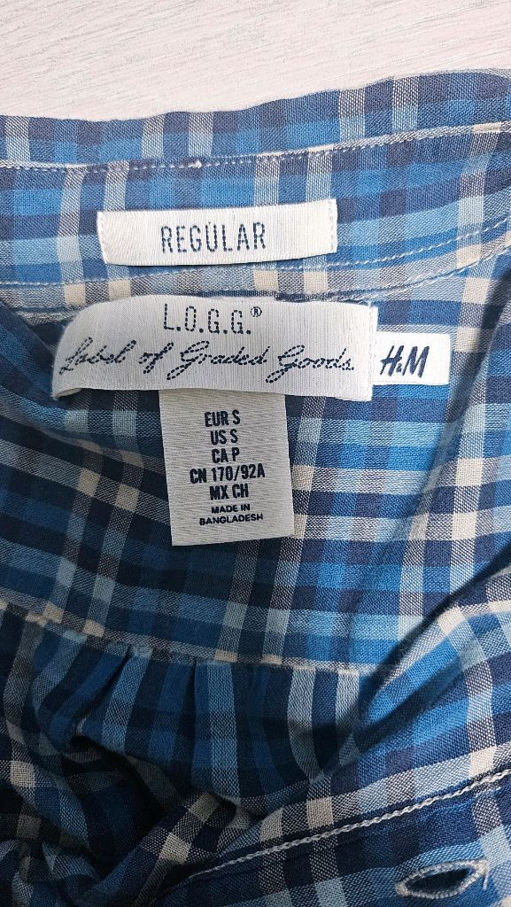 [S]H&M-체크 반팔남방 (블루) 이미지