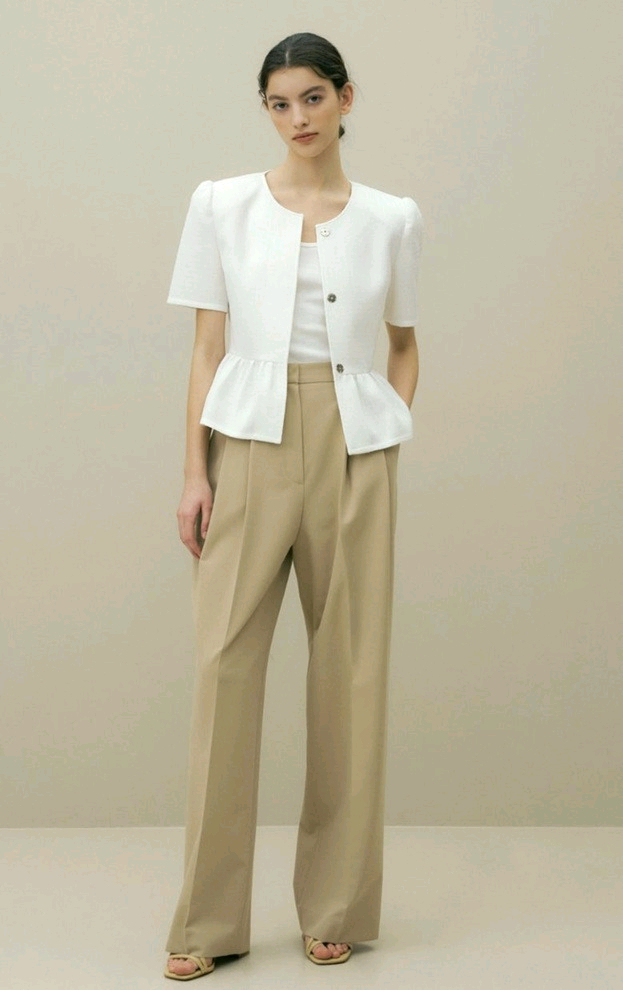 octette 오떼뜨 트위드 프릴 자켓 반팔 이미지