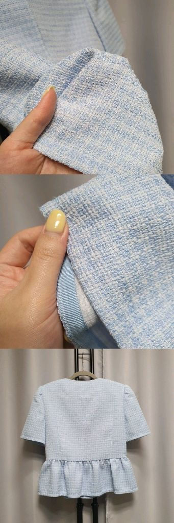 octette 오떼뜨 트위드 프릴 자켓 반팔 이미지