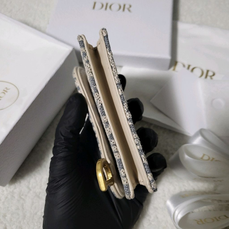 [25년식/한정판] 디올 오블리크 새들 카드지갑 라이트 비스킷 이미지