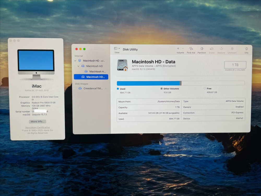 (급처)애플 아이맥 27인치 - 5K 2019년형 i9 3.6GHz 128GB RAM 1TB 이미지
