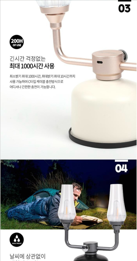 (새상품)캠핑 스위스알파인클럽 루미너스 듀플로 충전식 LED 랜턴 블랙 낚시 감성캠핑 피크닉 캠크닉 이미지