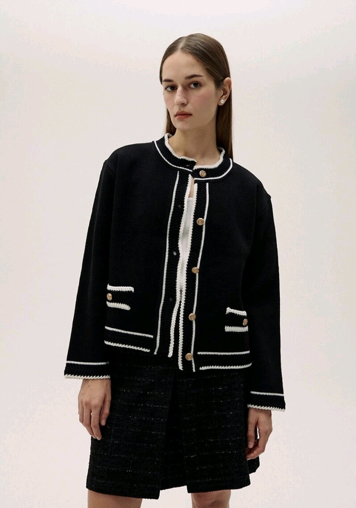 하케쉬 코코라인 니트 가디건 블랙 트위드 자켓 / 트위 리엘 언에디트 엽페 논로컬 드파운드 메이비베이비 룩캐스트 이미지