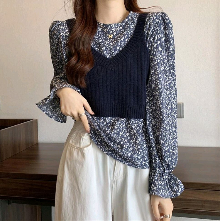 세컨드세컨 레이어드 니트 골지 나시 브이넥 뷔스티에 / 크림치즈마켓 베이델리 피터앤웬디 메이비베이비 아뜨랑스 케이 이미지