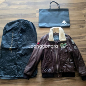 Moose Knuckles 정품 무스너클 항공 가죽 자켓 (XL) 스타워즈 패치 커스텀 버전 봄버 자켓 이미지