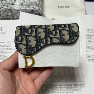 [풀구성] 디올 오블리크 새들 플랩 카드지갑 베이지 이미지