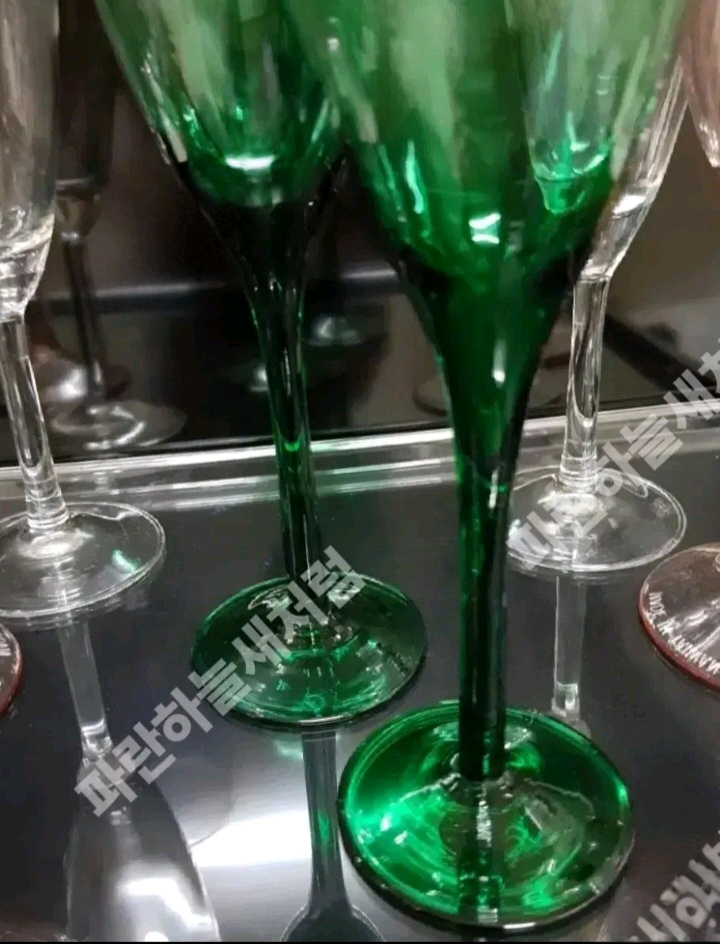 미국유리컵80s그린플르트 리비와인잔 2p일괄 이미지