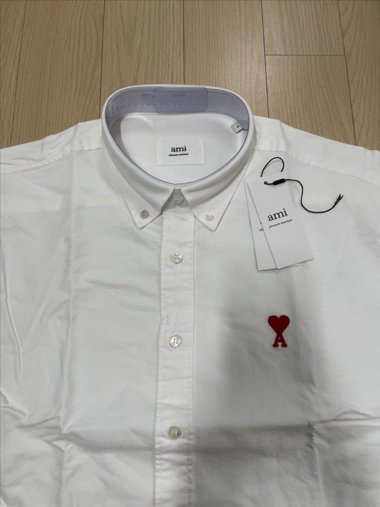 [거의 새제품] 아미 ami 하트로고 코튼 반팔셔츠 화이트 L 이미지