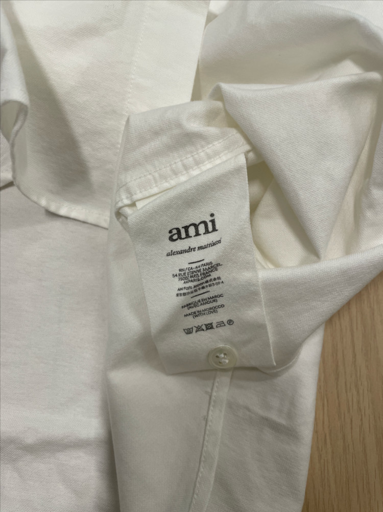 [거의 새제품] 아미 ami 하트로고 코튼 반팔셔츠 화이트 L 이미지