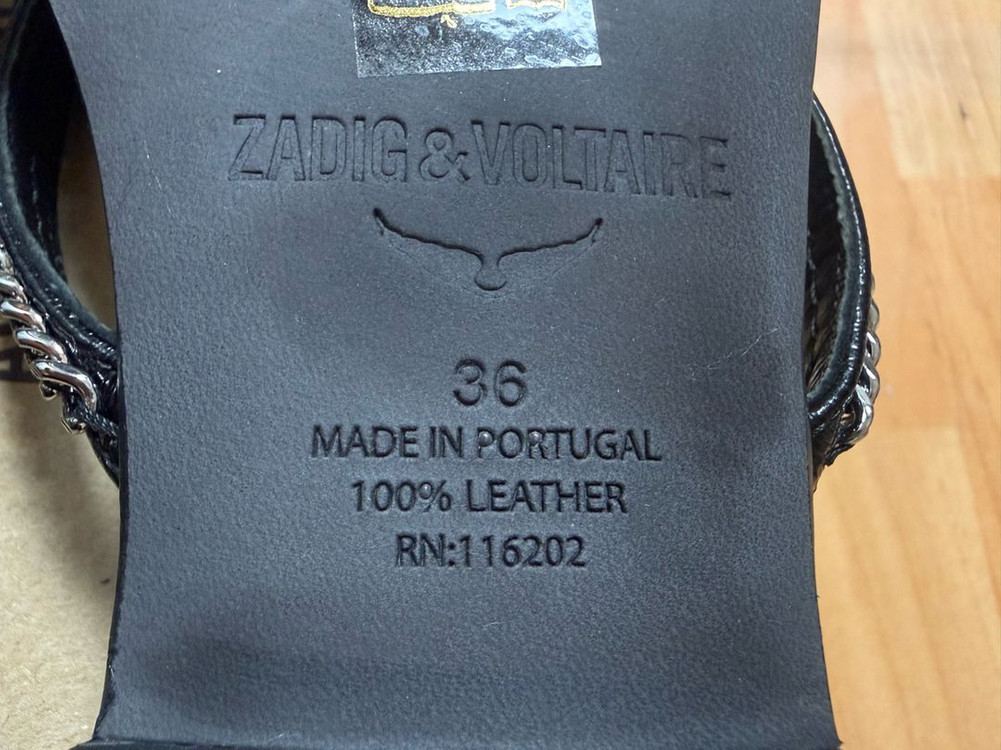 자딕앤볼테르(Zadig & Voltaire) 록지(Rockzy) 블랙 가죽 샌들 36(230) 이미지