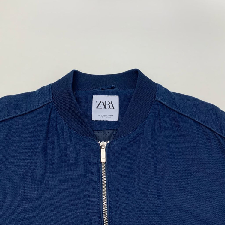 ZARA 자라 린넨 블루종 자켓 (XL) 이미지