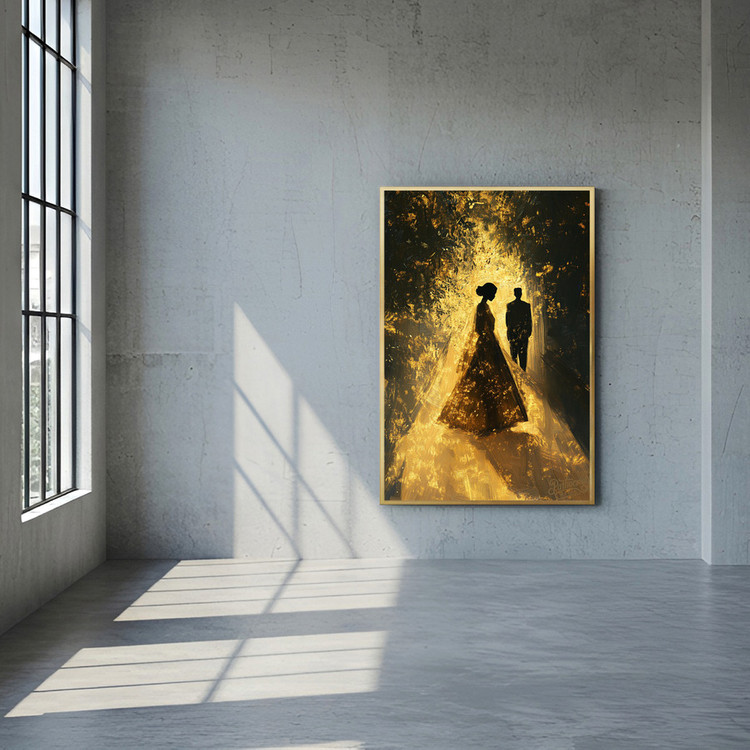 황금의 침묵 그림 액자 팝아트 인테리어소품 웨딩커플그림 신혼부부액자 거실분위기 전환용 감성적인 대형 아트포스터 인테 이미지