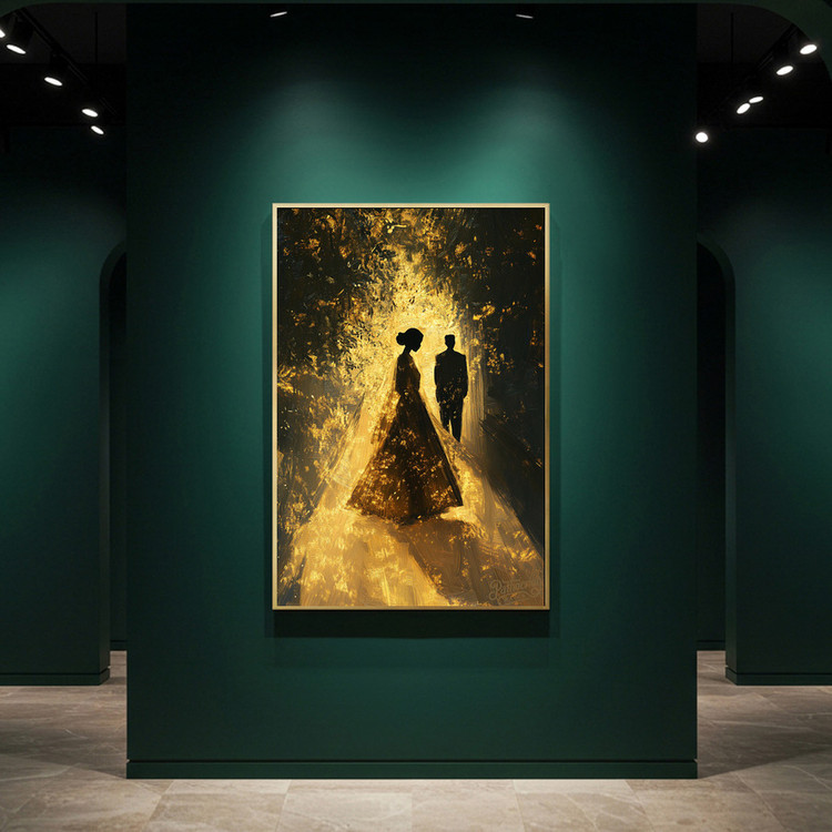 황금의 침묵 그림 액자 팝아트 인테리어소품 웨딩커플그림 신혼부부액자 거실분위기 전환용 감성적인 대형 아트포스터 인테 이미지