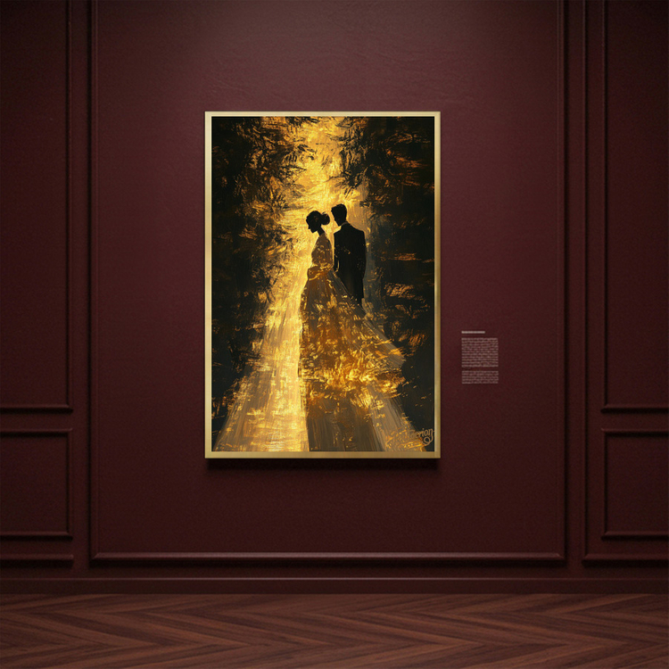 그림 액자 팝아트 인테리어소품 황혼의 약속 신혼부부 웨딩그림 커플액자 고급 대형 거실인테리어 분위기 좋은 아트 선물 이미지