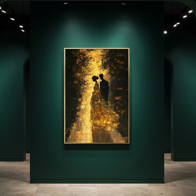 그림 액자 팝아트 인테리어소품 황혼의 약속 신혼부부 웨딩그림 커플액자 고급 대형 거실인테리어 분위기 좋은 아트 선물 이미지