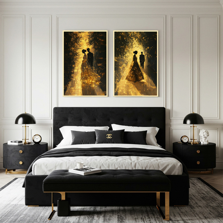 그림 액자 팝아트 인테리어소품 황혼의 약속 신혼부부 웨딩그림 커플액자 고급 대형 거실인테리어 분위기 좋은 아트 선물 이미지