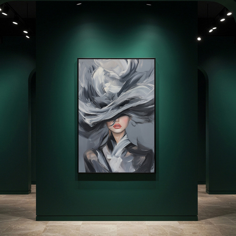 그림 액자 팝아트 인테리어소품 감정의 베일 여인그림 인물액자 모던하고 세련된 분위기의 거실 대형 캔버스 아트벽장식 이미지
