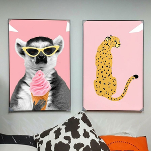 그림 액자 팝아트 인테리어소품 여우원숭이그림 치타그림 세트 벽걸이액자 거실 아트포스터 카페 예쁜 감성 인테리어 장식 이미지