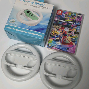 닌텐도 스위치 칩 마리오카트 8 디럭스 한글판 + 스위치 레이싱 휠 2p 이미지