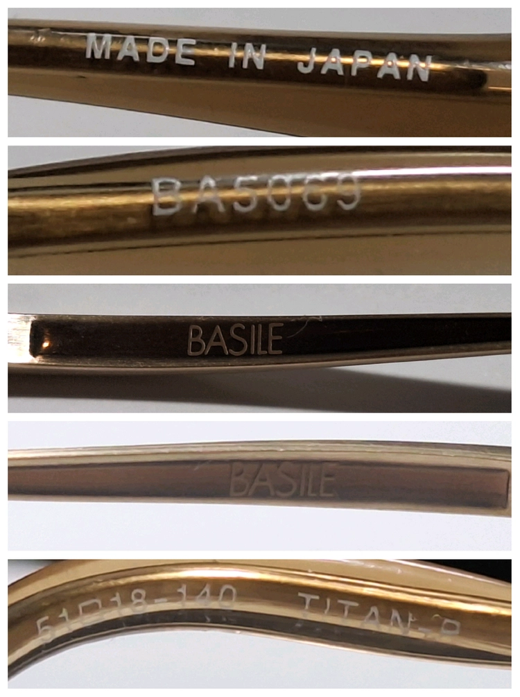 BASILE BA5069 티타늄 반무테 51ㅁ18 안경 안경테 빈티지 클래식 레트로 y2k 일본 수입 패션 아이웨어 이미지
