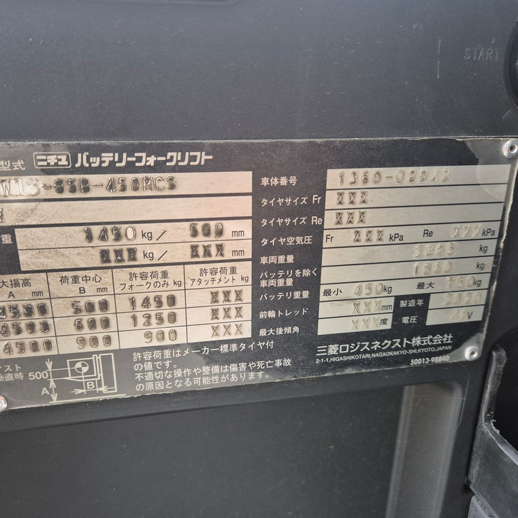 니찌유 전동지게차 1.5톤 3단 4500MM 2021년식 이미지