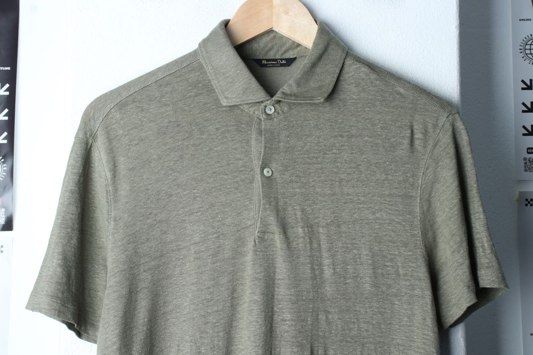 (L-XL) 마시모두띠 반팔 카라 티셔츠 니트 그린 이미지