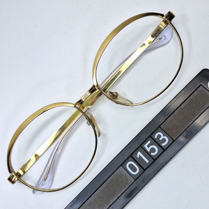 80s 일본제 빈티지 데드스톡 미사용/골드 브로우라인 포인트 안경테 133mm 라운드형 클래식 레트로 앤틱 패션 이미지
