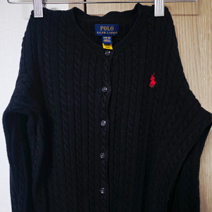 폴로 랄프로렌 케이블 니트 가디건 블랙 걸즈 M(8-10) 이미지