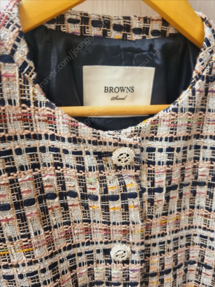 새제품 리틀블랙 브라운꺼 봄트위드 자켓 66 이미지